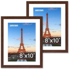 FIXSMITH Brown 8x10 Picture Frame Set of 2, Collage for Tabletop or Wall Disp...