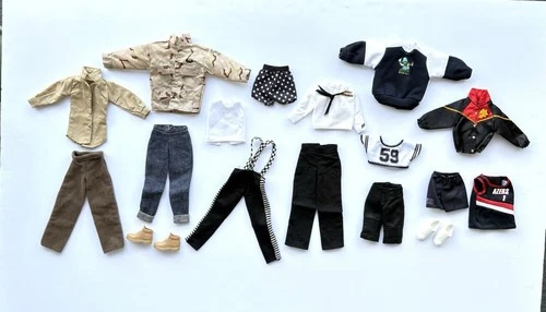 LOT of Barbie KEN DOLL clothes CLOTHING shoes boots jacket pants Some Vintage