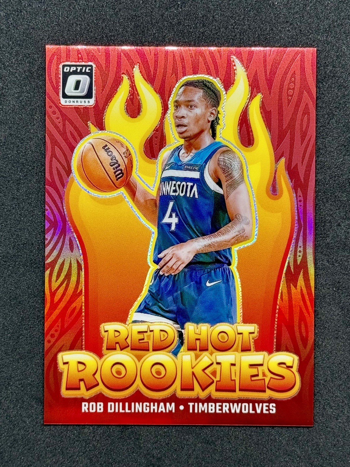 Rob Dillingham 2024-25 Panini Donruss Optic Red Hot Rookies Red Prizm /99 RC 