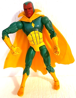 Vtg ToyBiz Marvel Legends Vision 2003 Series VII 6'' Action Figure W/ Cape Loose