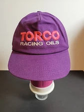 Vintage Torco Racing Oils Hat Purple Red Embroidered Logo Adjustable Snapback...