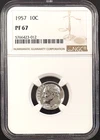 1957 Proof Roosevelt Dime certified PF 67 by NGC!