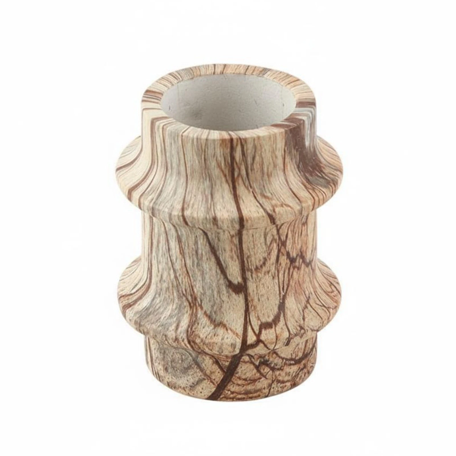 Desktop Vase Refined Faux Marble Vase Sculpted for Coffee Table, Study