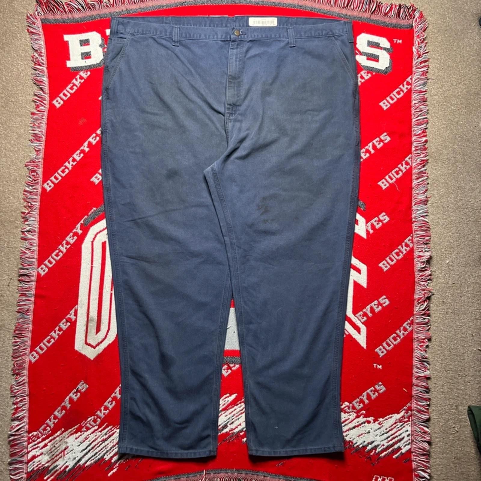 Vintage Carhartt Men’s Navy Blue Single Kneed Carpenter Trousers | 54W 32L image 3