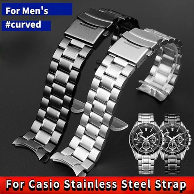 24mm Stainless Steel Watch Band Strap For Casio EFR526 EFR303 EFR304 Bracelet