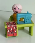 Fisher Price Vintage Little People Grandma Green SEWING Machine Playset