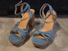 Top Moda Denim Heel/Sandle Womens Size 7 1/2             RL301