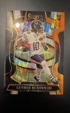 2025 Panini Select - Concourse Luther Burden #72 Black & Orange Shock Prizm (RC)