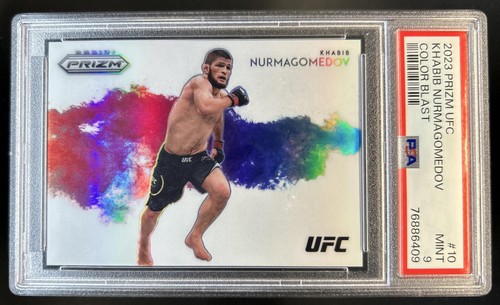 2023 Panini Prizm UFC Khabib Nurmagomedov Color Blast SSP #10 PSA 9