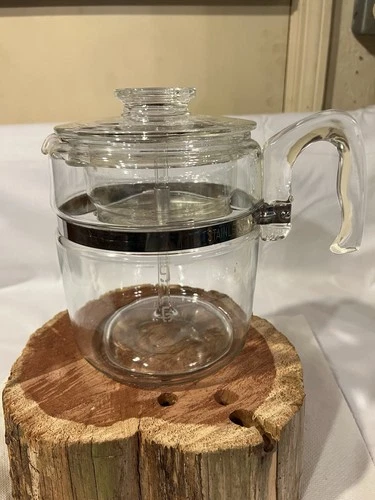 Vintage Pyrex Flameware Glass Coffee Maker Pot Percolator 9-Cup 7759-B TESTED