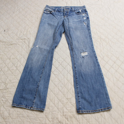 American Eagle womens sz 6 distress boot cut blue denim jeans