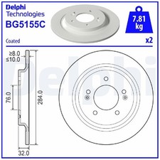 2x Bremsscheibe hinten für Hyundai Kona SX2 Sonata 8 DN8 | 26231326