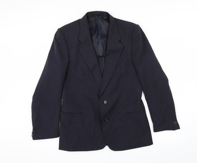 Rex Trueform Herren Sakko Anzugjacke blau gestreift Größe 40