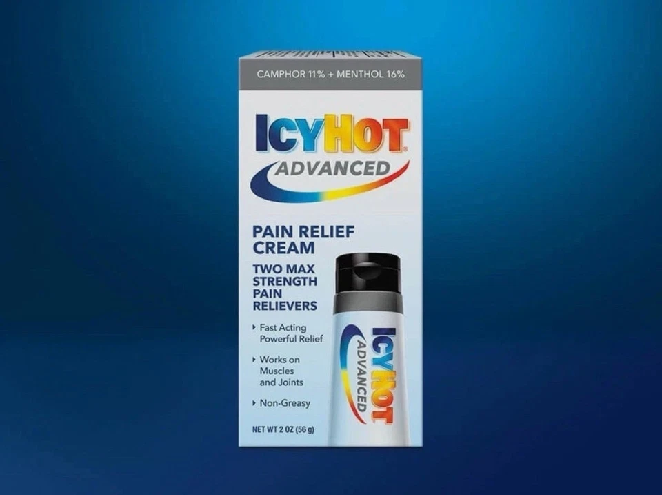 Creme para alívio da dor Icy Hot Advanced - Pacote com 3 -Alívio da dor força máxima dupla 2 oz - Imagem 2 de 4