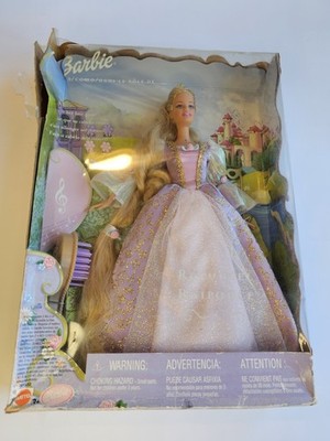 *RARE* SAMPLE Barbie as Rapunzel w/ Musical Hairbrush 2001 Doll Euro Version