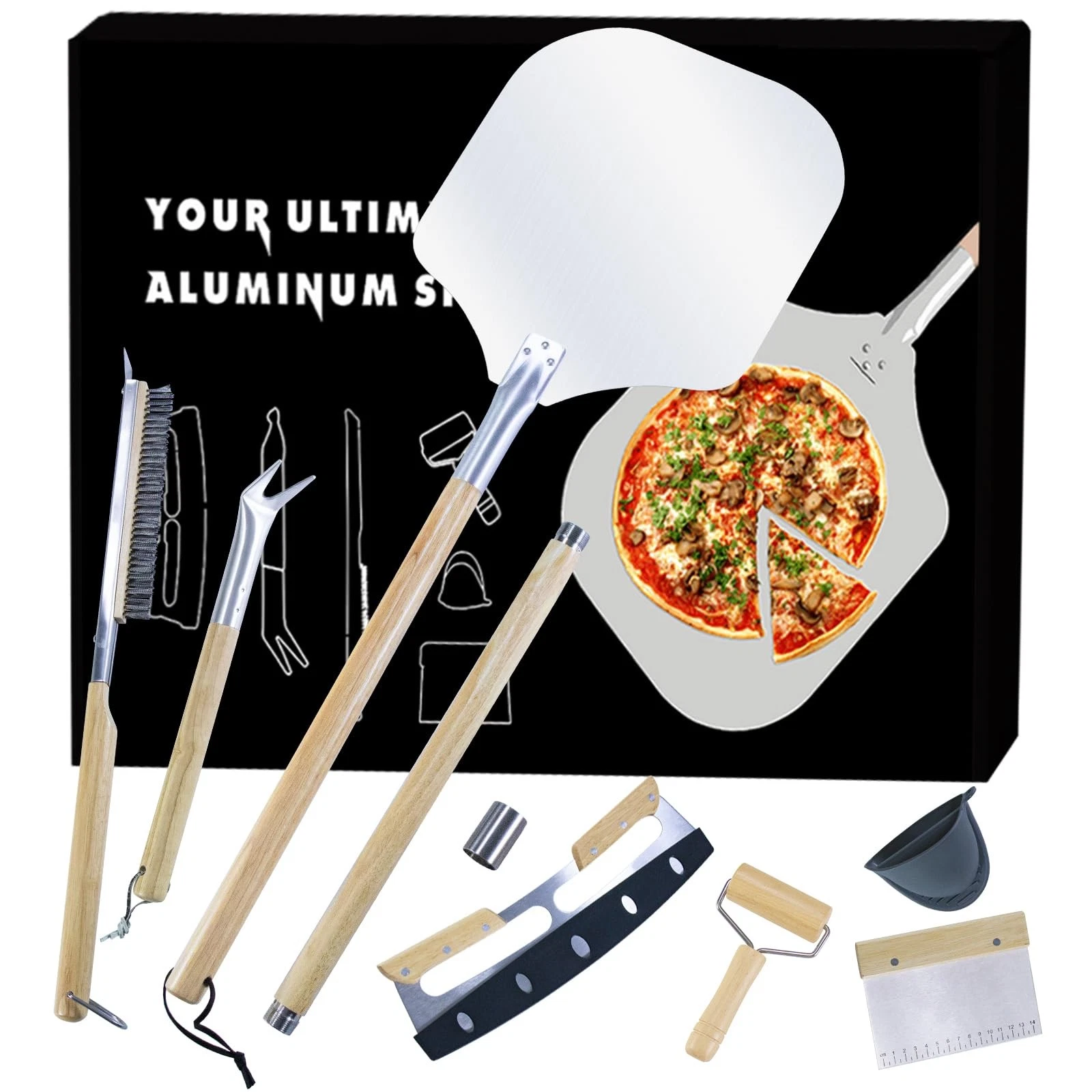 7PCS Pizza Oven Accessories Kit – Premium Making 12, Stainless Steel