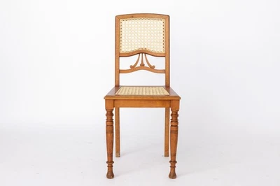 Antique Belgian Dining Chair, Restored Cane Chair, Beech Wood Chair, c. 1920s - Image 1 of 4