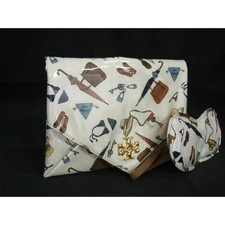 Tory Burch Pvc Canvas All Over Pattern Pouch Multi Case Eye Mask 2 Piece Set Iv