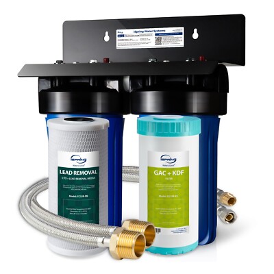 iSpring US21B-CPB 4-Layer High Capacity Under Sink Water Filter, w/connect hoses