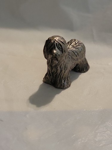 Vintage old english sheepdog dog miniature pewter rawcliffe tiny! - Picture 3 of 4