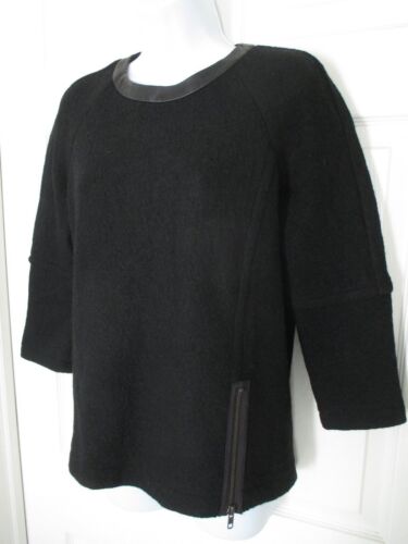 Madewell Black Leather Trim Sweater Size XS