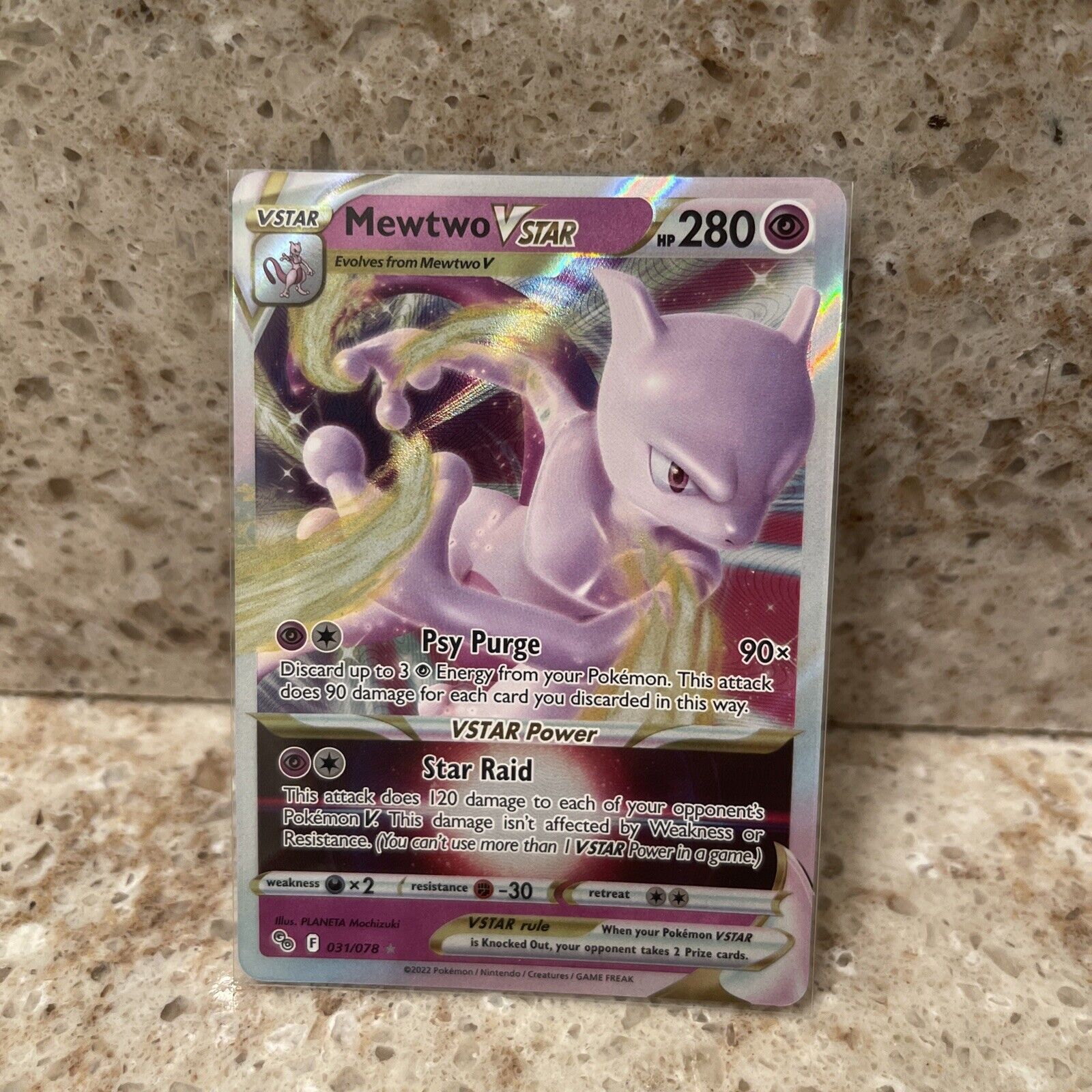 Carta Pokemon Go TCG Mewtwo V Astro 31/78