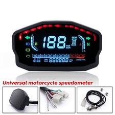 Lcd Digital Motorcycle Odometer Speedometer Tachometer Kmh Mph Gauge Universal