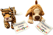 Vintage Animal Alley Series Mini Plush Toys R' Us Darby Dog Sable Tiger NWT