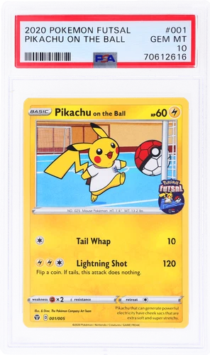 2020 Pokemon Futsal Collection Pikachu On the Ball #1 PSA 10