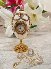 ONLYONE Faberge egg Trinket & Jewelry SET REAL Egg Fabergé Music box 24k Gold HM