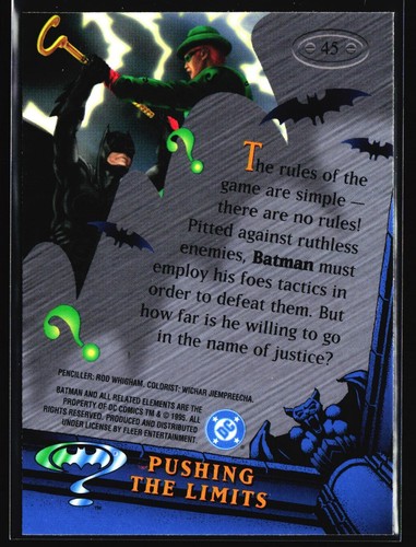 Pushing The Limits Batman Forever Metal DC Card #45 Fleer Metal 1995 - Picture 2 of 2