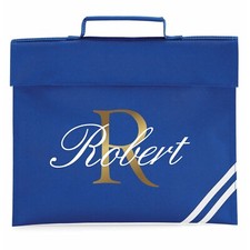 Personalised Book Bag Colour Initial Script Classic Back to School Boys Girls