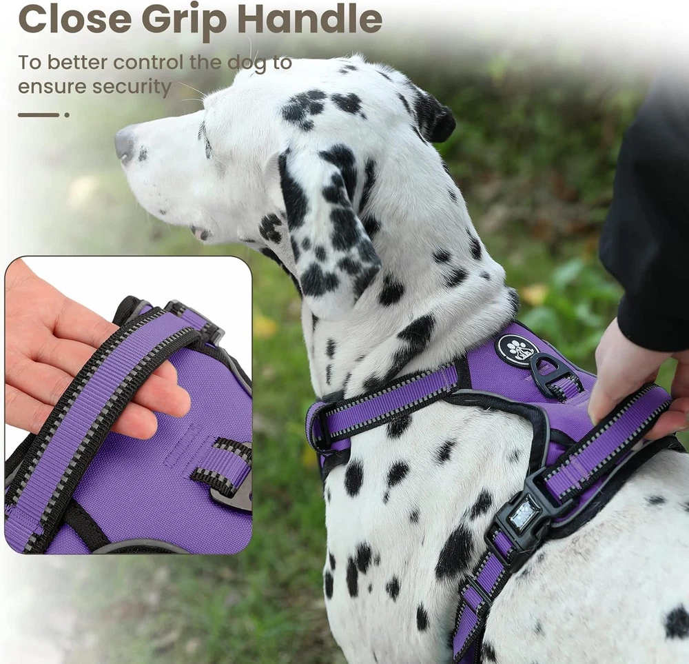 Dog Harness | No Pull Dog Harness | Reflective Oxford | Padded Handle | 4 Adjust