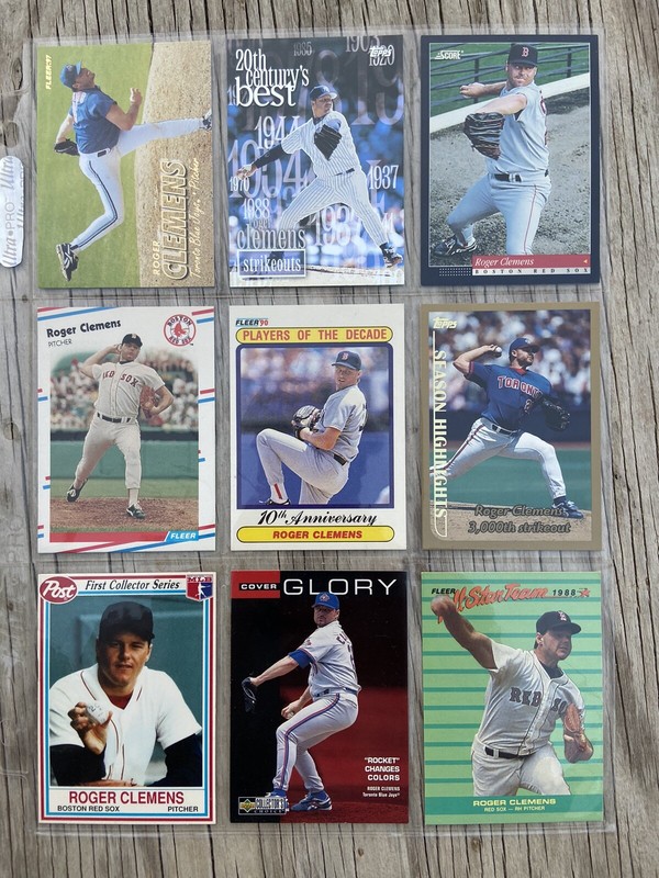 BASEBALL CARDS ROGER CLEMENS 36 CARD LOT