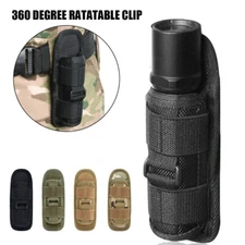 Tactical Flashlight Nylon Holster Security Duty Belt Pouch Rotatable Clip Holder