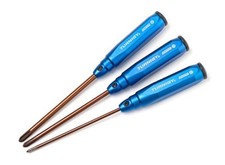Turnigy V2 Series 3.5, 5, 5.8mm Phillips Head Screwdriver Set 3pc Steel/Aluminum