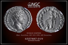 MARCUS AURELIUS NGC XF ROMAN COINS, AD 161-180. AR Denarius. A1119