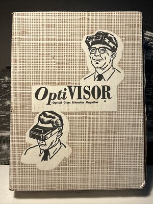 Vtg 70s OPTIVISOR DA-5 Headband Optical Binocular Magnifier with Box & OptiLoupe