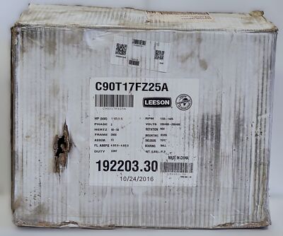 Leeson C90T17FZ25A 192203.30 230/460 V 4 A 1 1/2 HP 1725 RPM TEFC AC Motor