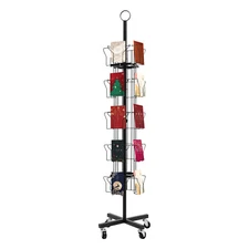 Greeting Card Rack Spins 20 Pocket Black Retail Display 6" x 8 Cards Sign Holder