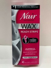 NAIR WAX READY STRIPS FOR LEGS  BODY - 40 STRIPS - 6 POST WIPES