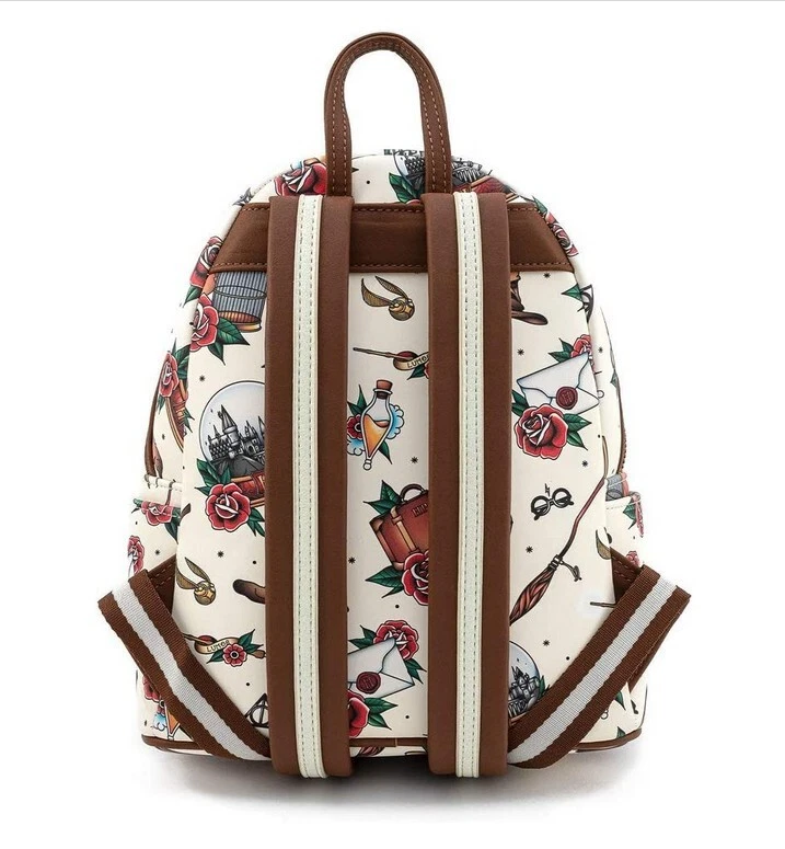 Loungefly Limited Bag Mini Backpack Women Tattoo Art Cream Color