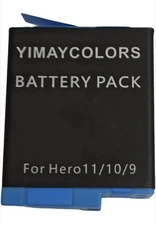 2 Pks Rechargeable Battery 1800mAh Compatible for GoPro Hero 9/10/11 Black #38