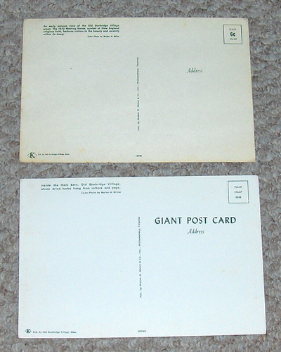 Vintage STURBRIDGE Village MA Meeting House~Herb Barn 6"x 9" Photo Postcards Lot - Picture 2 of 2