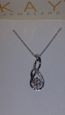 Kay Jewelers Sterling Silver Round 7 Diamond Cluster Necklace (18 Inch)