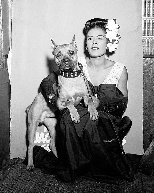 BILLIE HOLIDAY PORTRAIT WITH MISTER AT DOWNBEAT 8x10 GLOSSY PHOTO