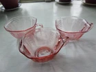 Anchor Hocking 'Princess' Pink Depression Glass Teacups Set of 3