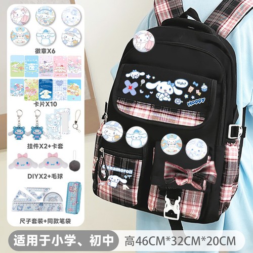 MyMelody Cinnamoroll Student Backpack Casual Schoolbag Shoulder Book Bag Gift - Picture 17 of 42