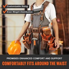 VEVOR Genuine Leather Professional Tool Belt ...