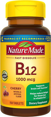 Nature Made Vitamin B12 1000mcg Sublingual Fast Dissolve Tabs, Energy Metabolism
